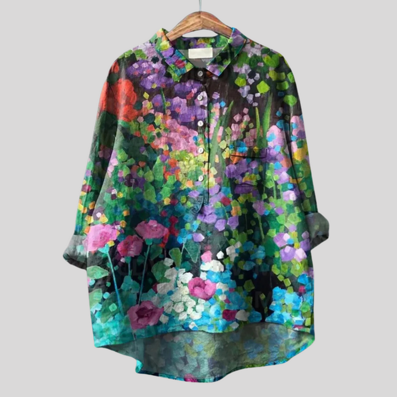 Matilde - Hangemachte Floral Bluse