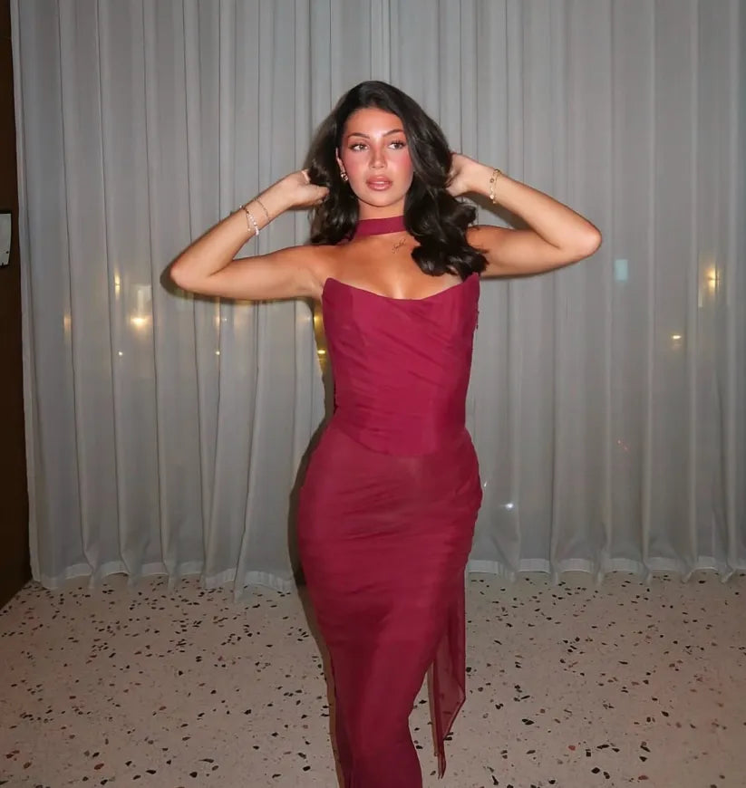 Aniyah | Strapless Bodycon Maxi Kleid