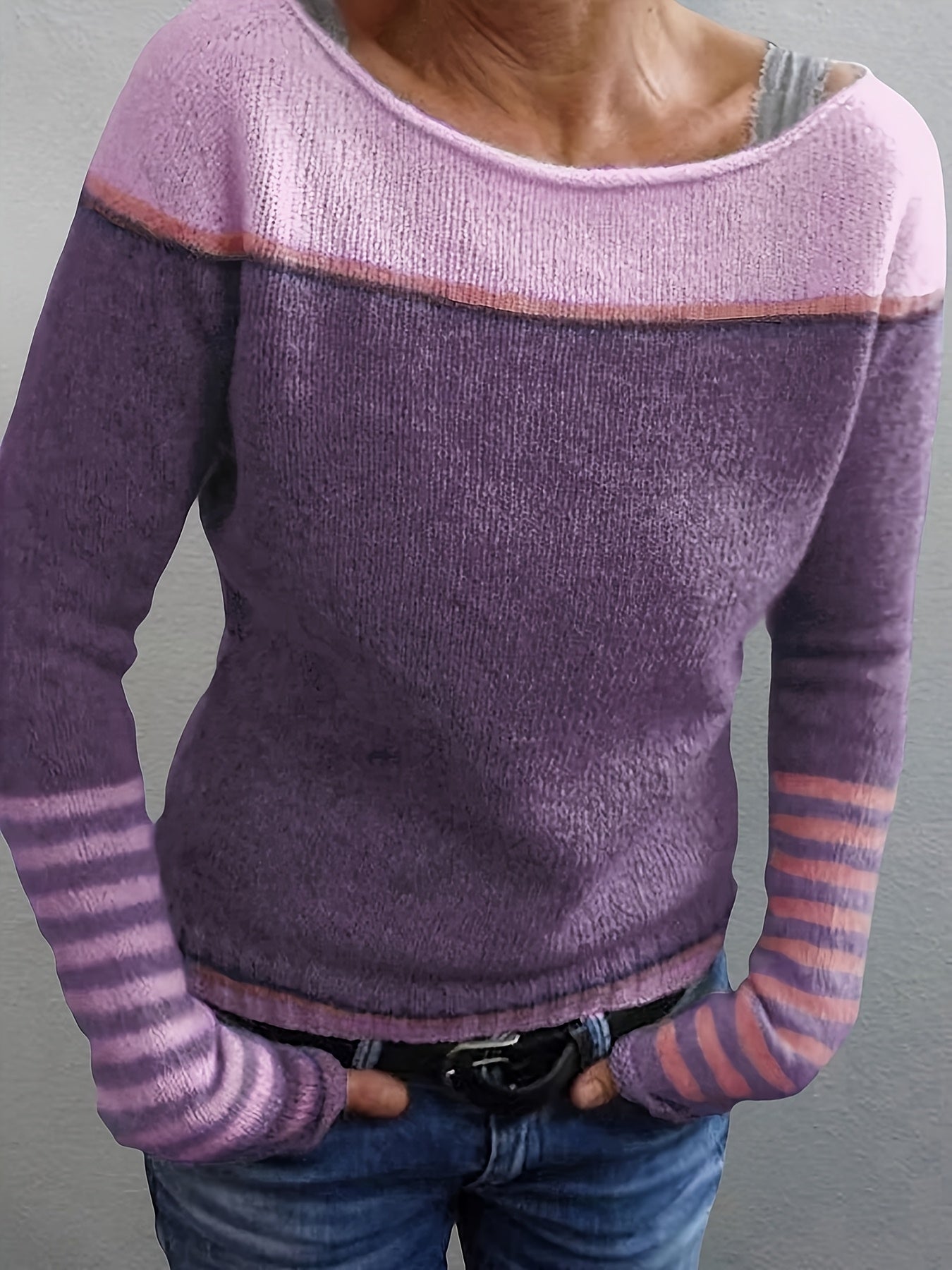 Katharina - Langärmliger gestreifter Pullover