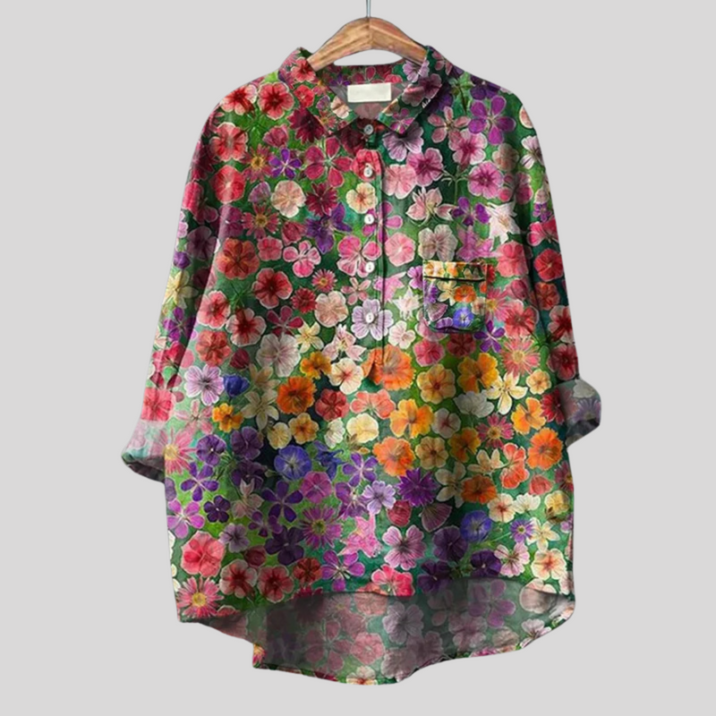 Matilde - Hangemachte Floral Bluse