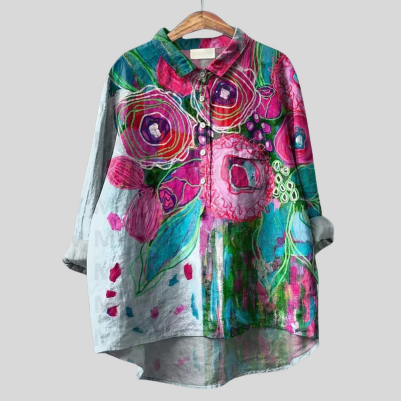 Matilde - Hangemachte Floral Bluse