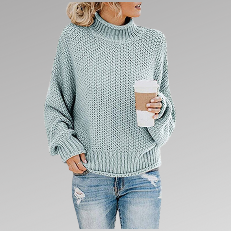 BRAELYN I GESTRICKTER PULLOVER MIT HOHEM KRAGEN