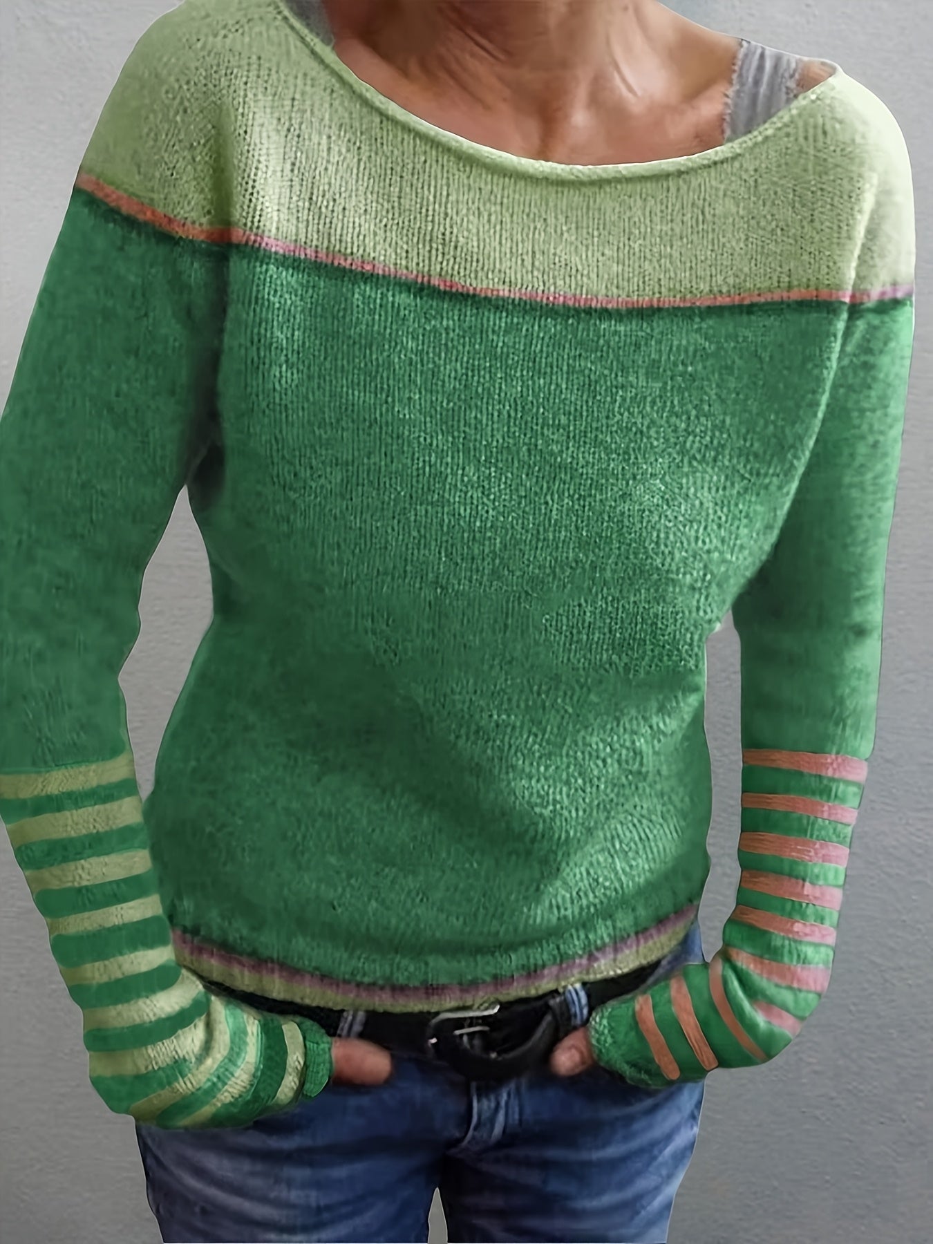 Katharina - Langärmliger gestreifter Pullover