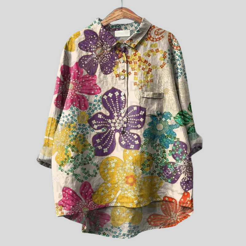 Matilde - Hangemachte Floral Bluse
