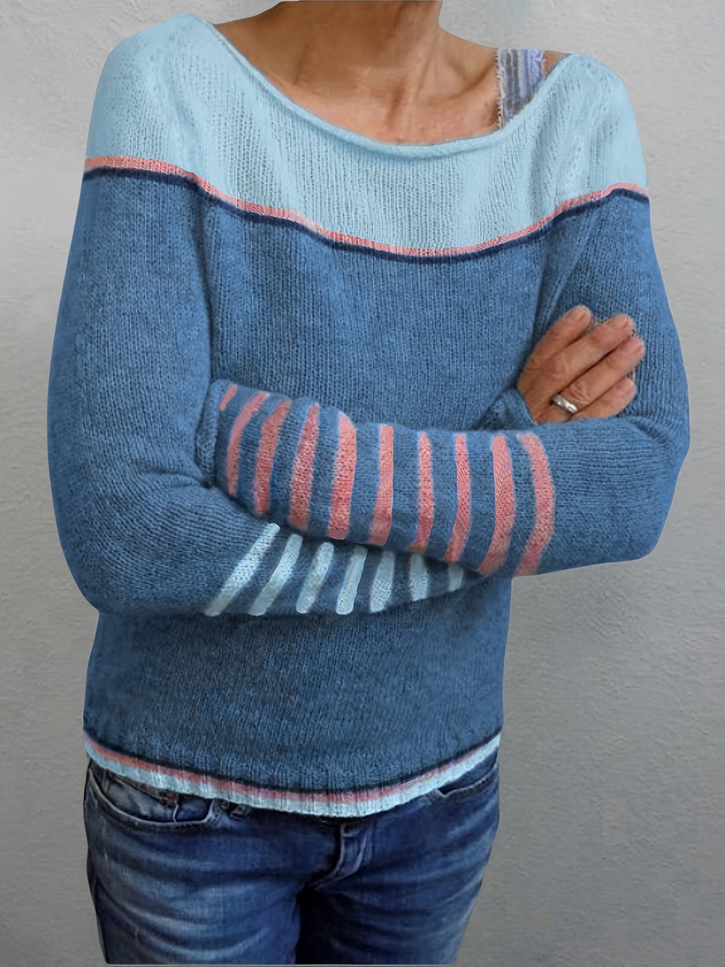 Katharina - Langärmliger gestreifter Pullover