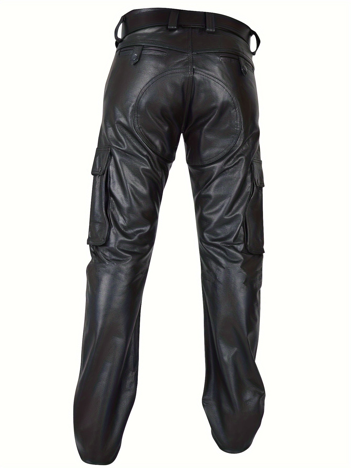 Herren Kunstleder Motorradhose