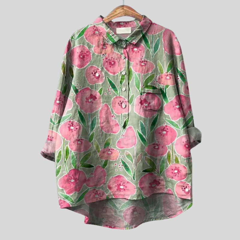 Matilde - Hangemachte Floral Bluse