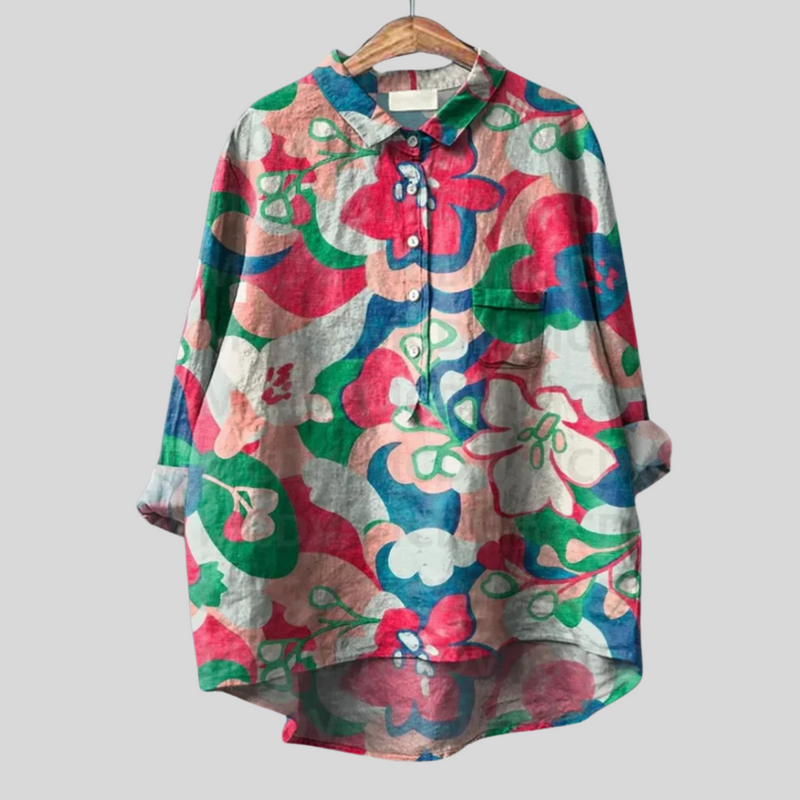 Matilde - Hangemachte Floral Bluse