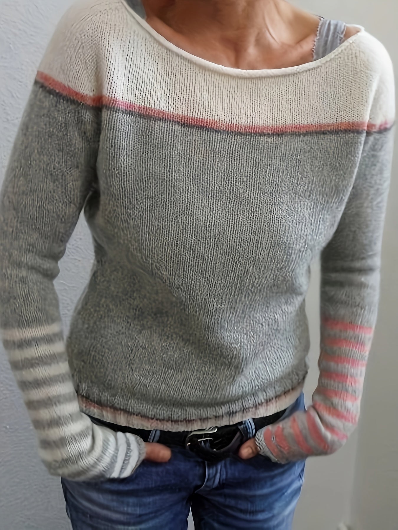 Katharina - Langärmliger gestreifter Pullover