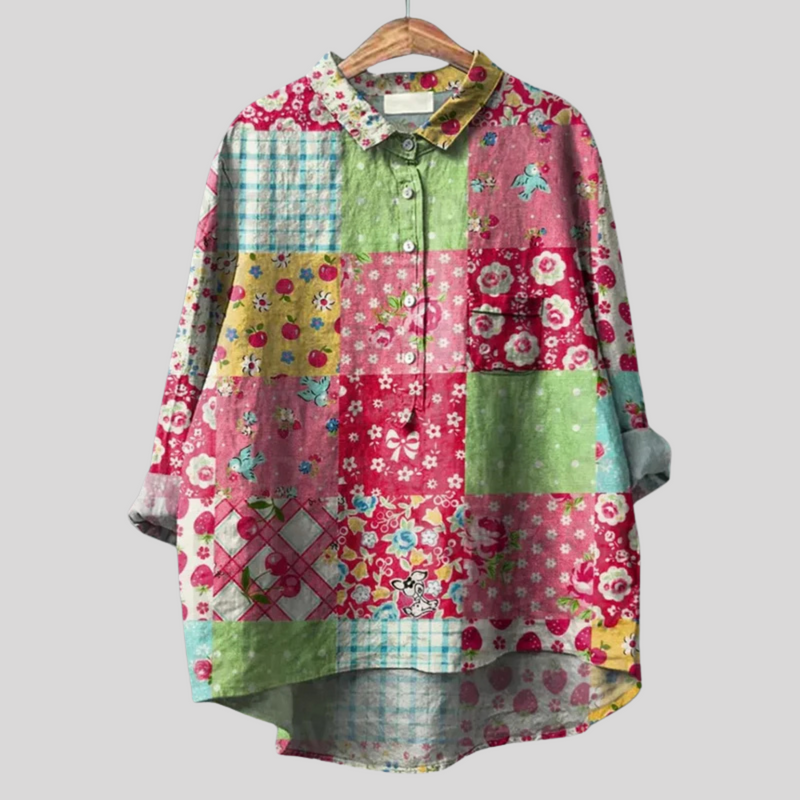 Matilde - Hangemachte Floral Bluse