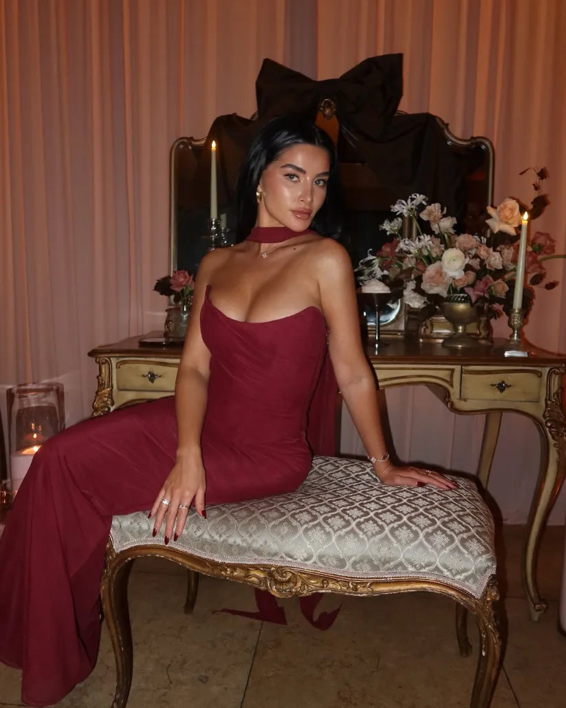 Aniyah | Strapless Bodycon Maxi Kleid