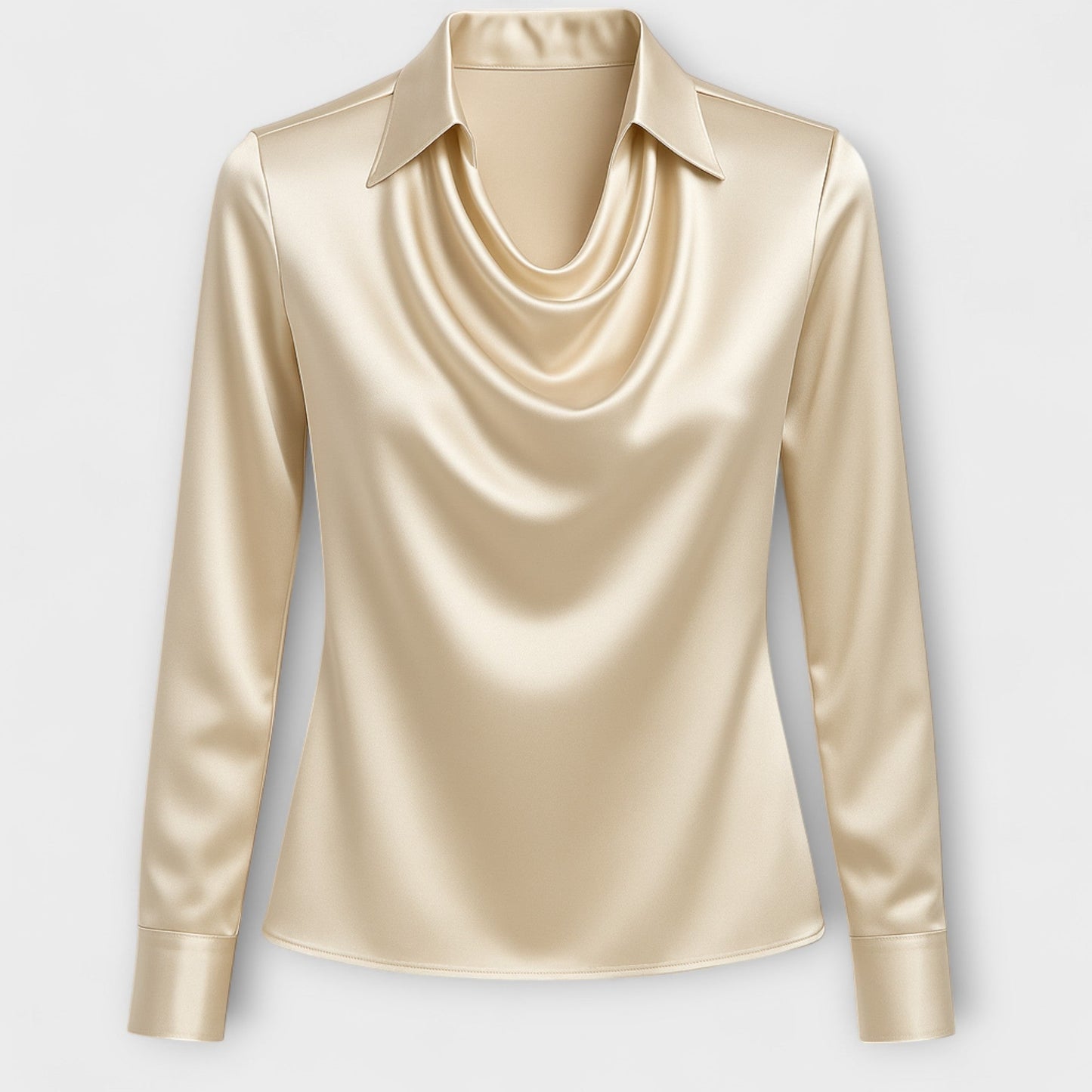 Glänzende Bluse mit Rüschensaum
