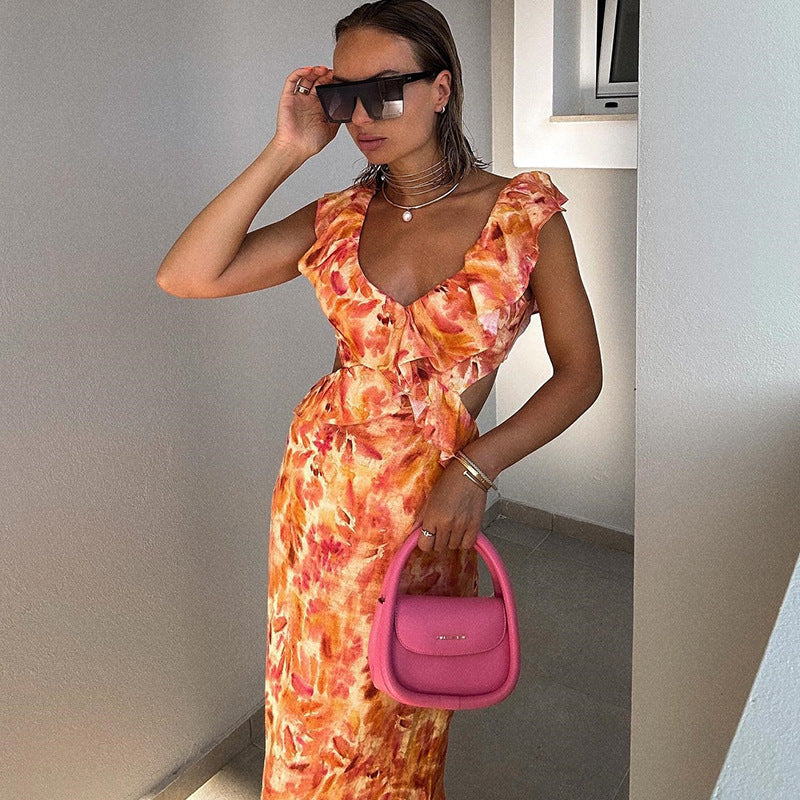Nova | Rüschens Maxi-Kleid