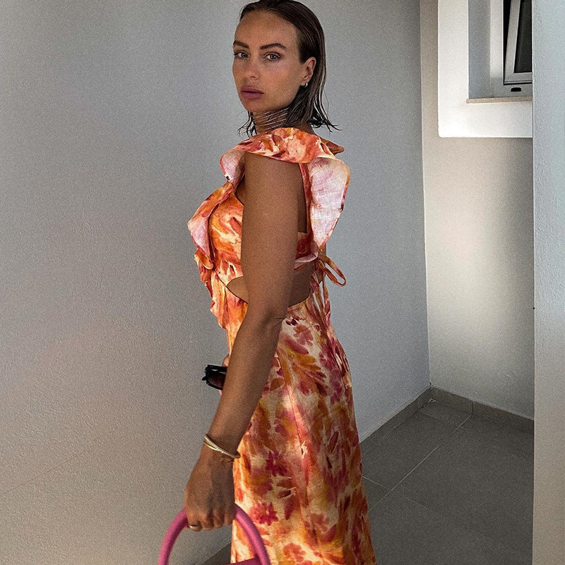 Nova | Rüschens Maxi-Kleid