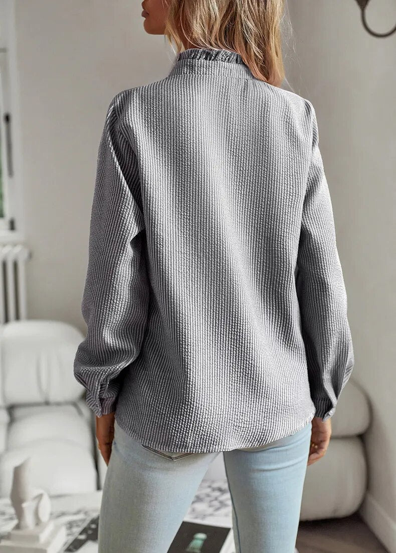 AGNETE I ELEGANTE LANGARM-BLUSE