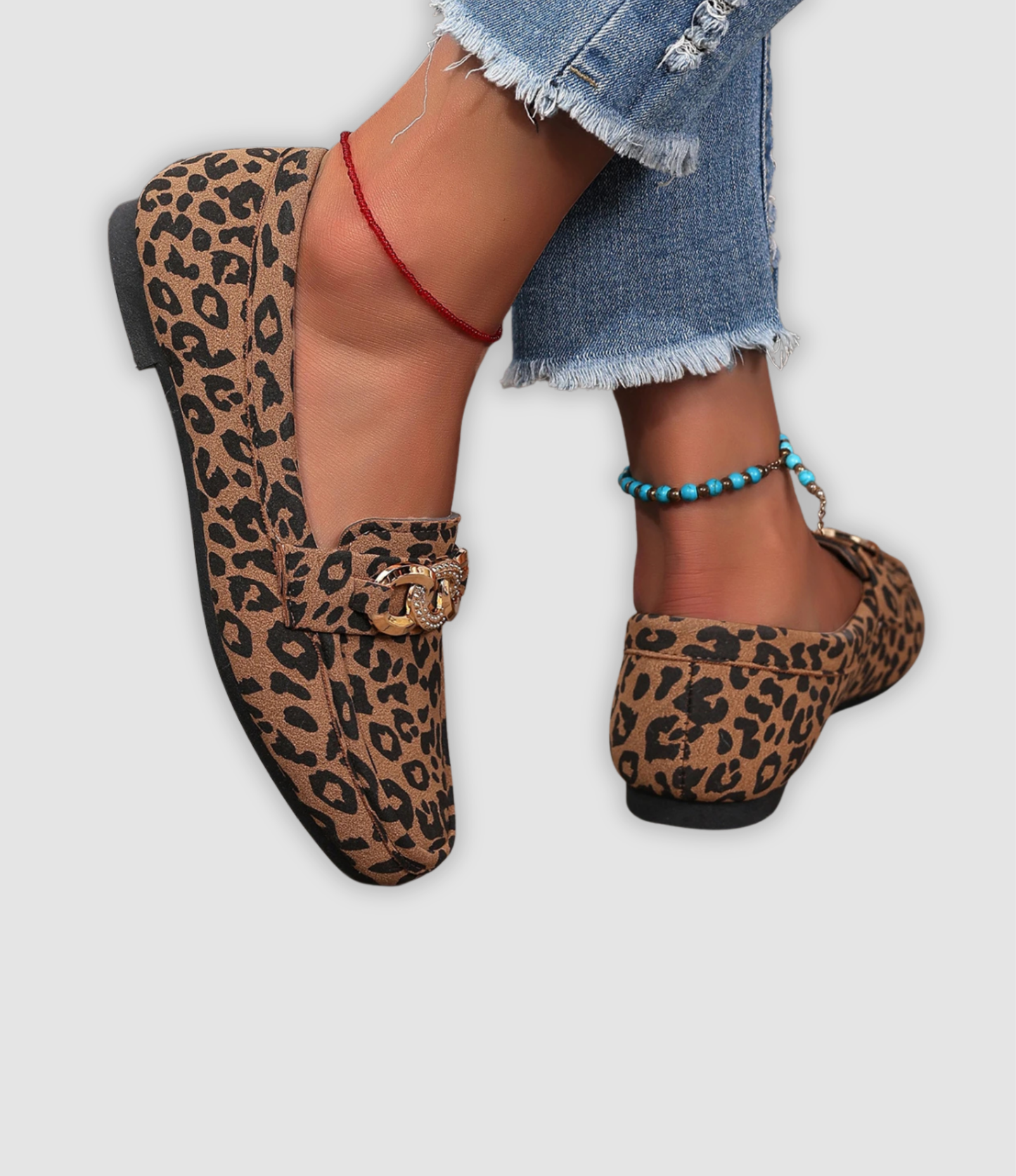 JADE I LEDER-MOKASSINS MIT LEOPARDENMUSTER
