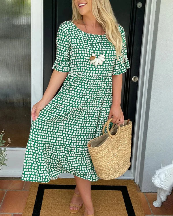 Maria™ - Rüschensleeve Midi-Kleid