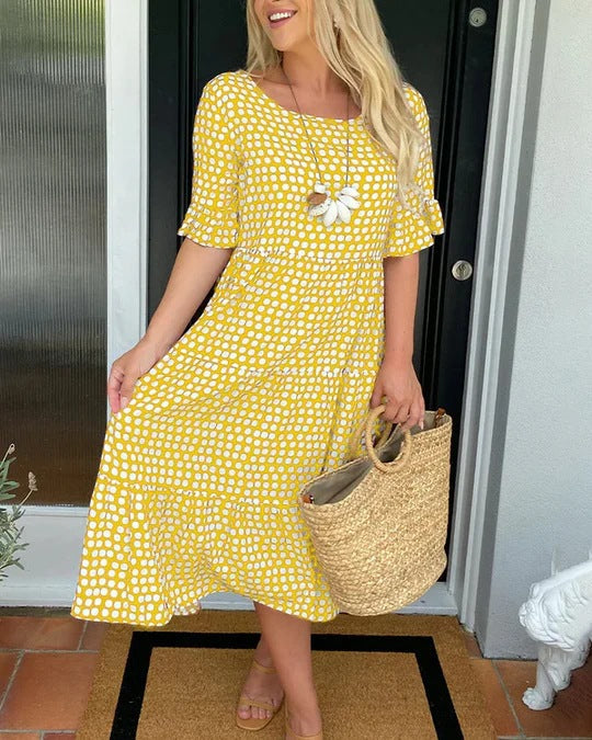 Maria™ - Rüschensleeve Midi-Kleid