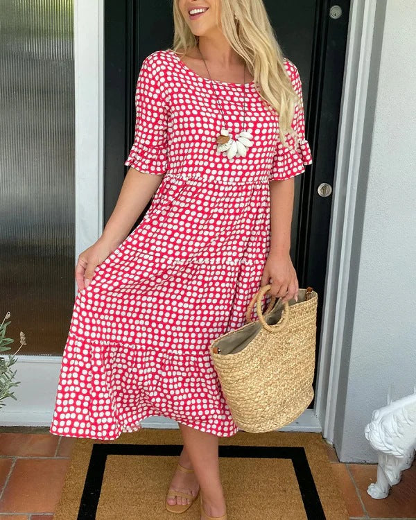 Maria™ - Rüschensleeve Midi-Kleid