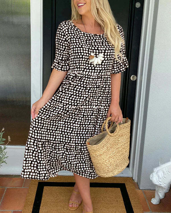 Maria™ - Rüschensleeve Midi-Kleid