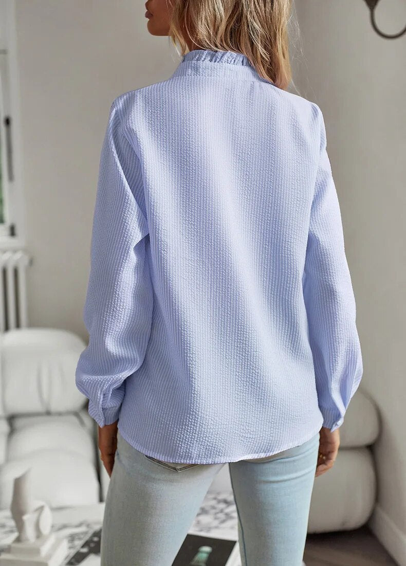 AGNETE I ELEGANTE LANGARM-BLUSE
