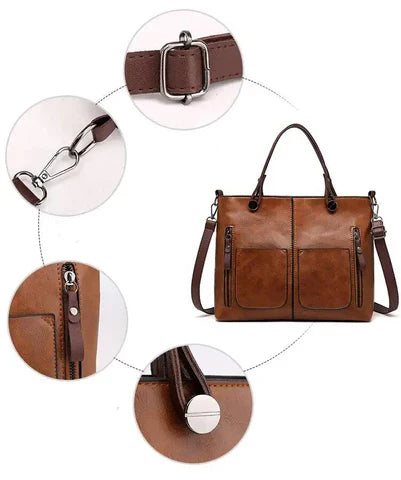 Rosy | Stilvolle Lederhandtasche