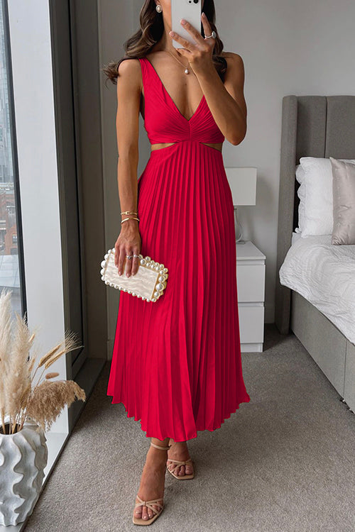Sage™ – Plissiertes Maxikleid