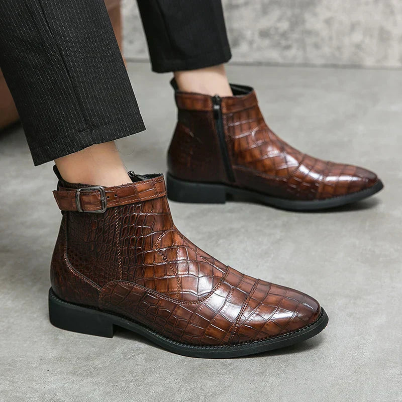 Dylan | Stiefel mit Schnalle aus Kunstleder