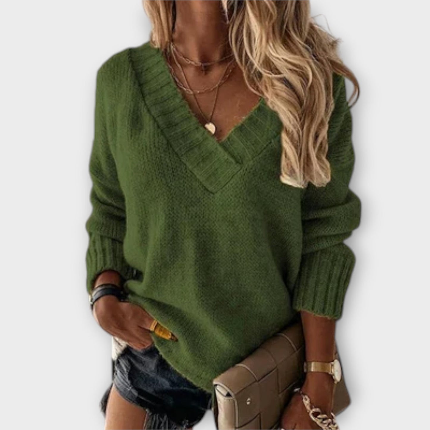 Jane - Gemütlicher V-Ausschnitt Pullover