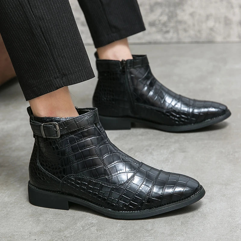 Dylan | Stiefel mit Schnalle aus Kunstleder