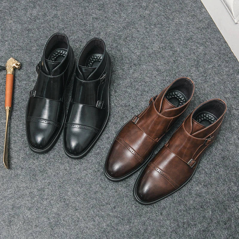 Parker | Kunstleder Doppel-Monk-strap Stiefel
