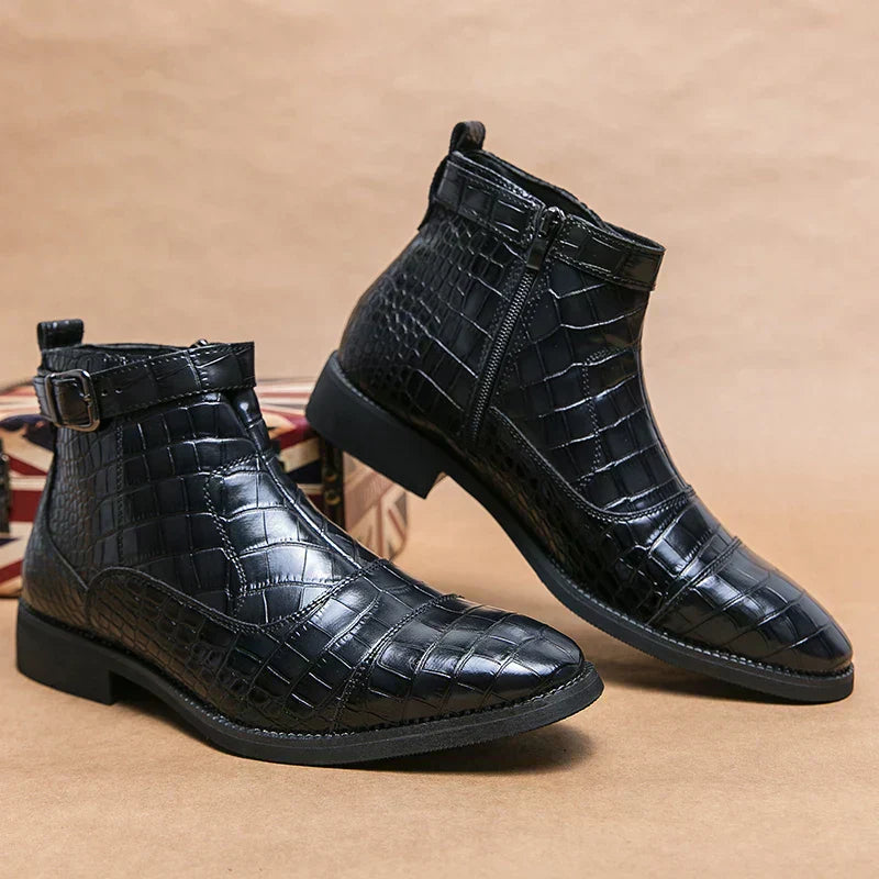 Dylan | Stiefel mit Schnalle aus Kunstleder