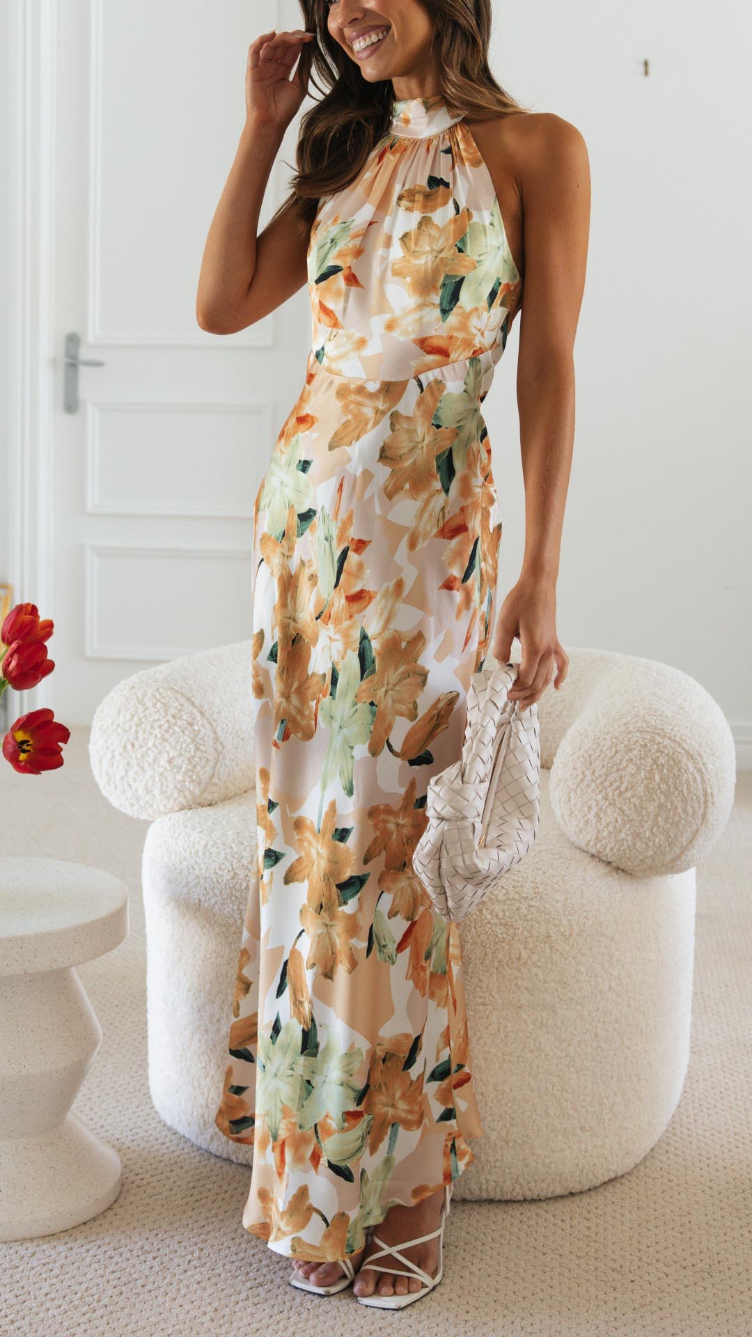 Shannon | Floral Halter Maxi Kleid