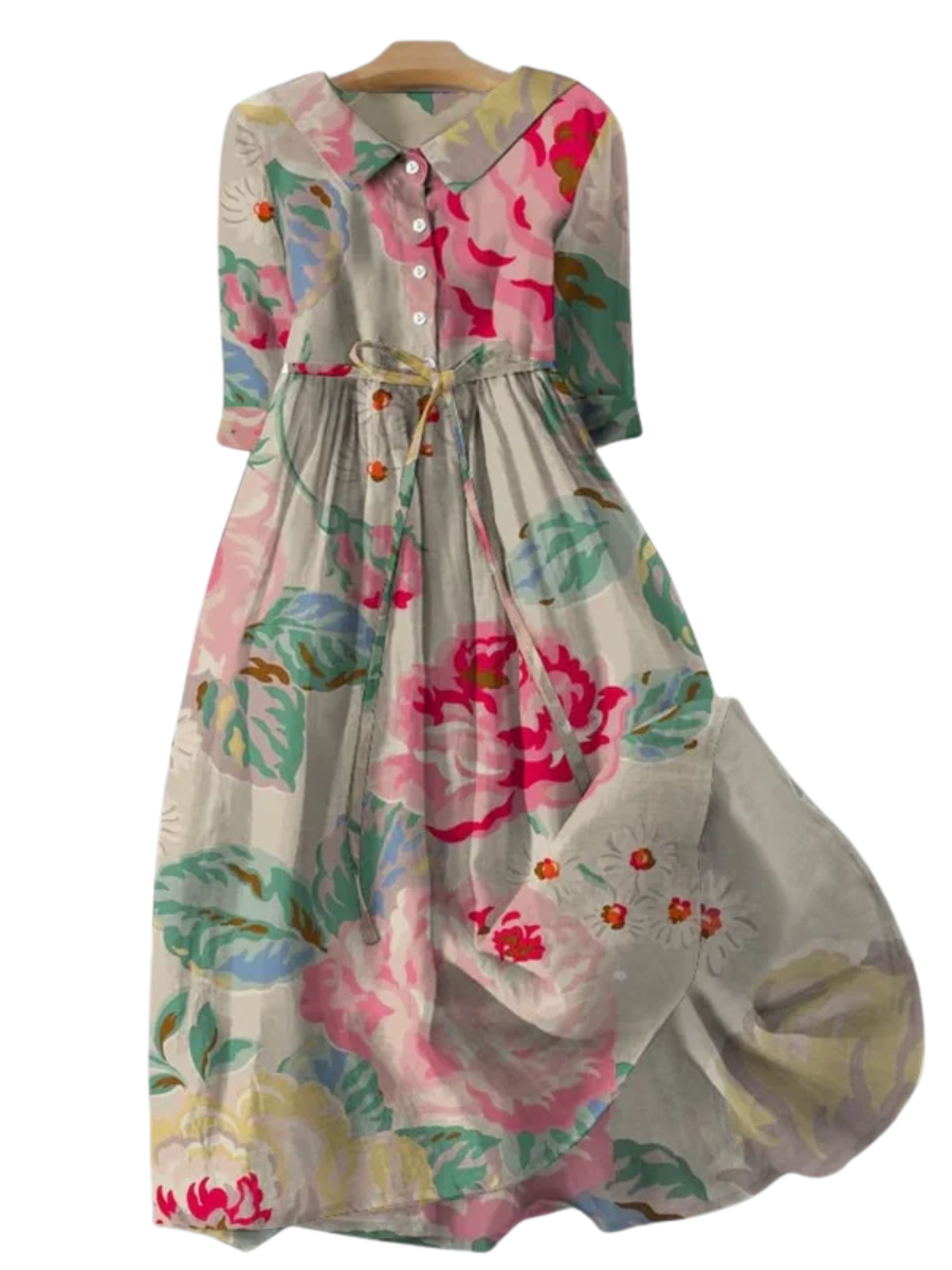 LORELEI I ELEGANTES KURZARM BLUMENKLEID