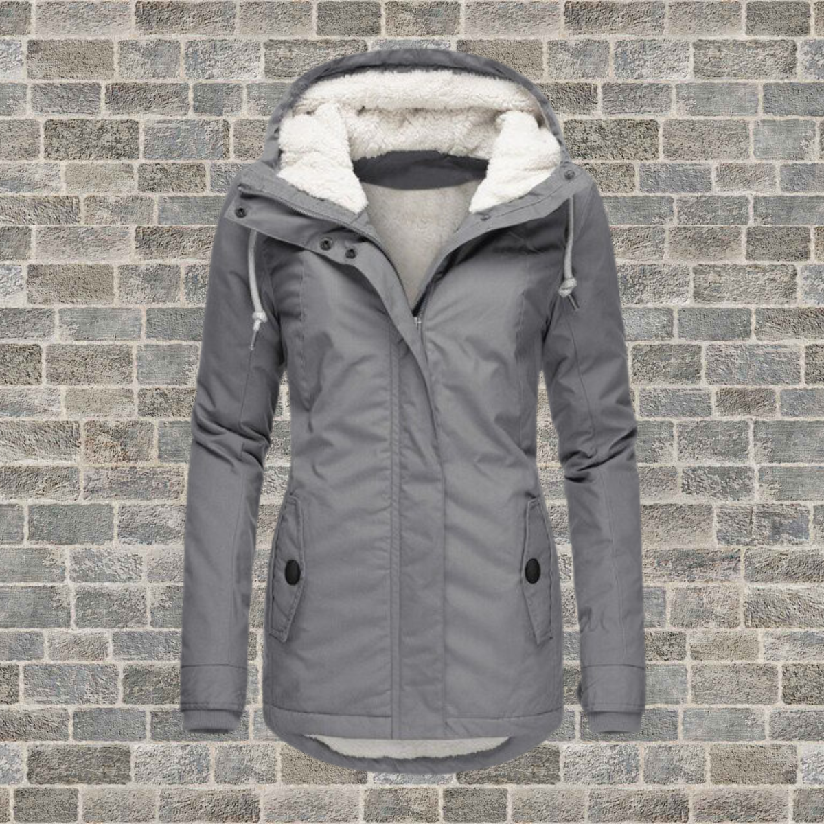 Jenna - Gemütlicher Sherpa Hoodie Mantel