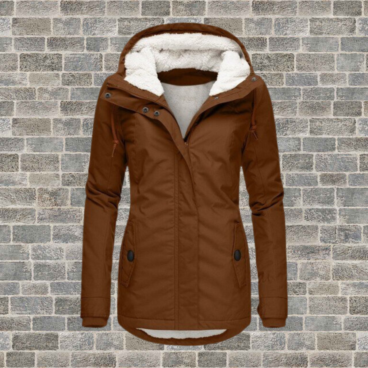 Jenna - Gemütlicher Sherpa Hoodie Mantel