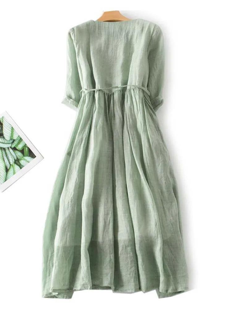 MAIRA I RETRO DAMENKLEID MIT BINDEGÜRTEL