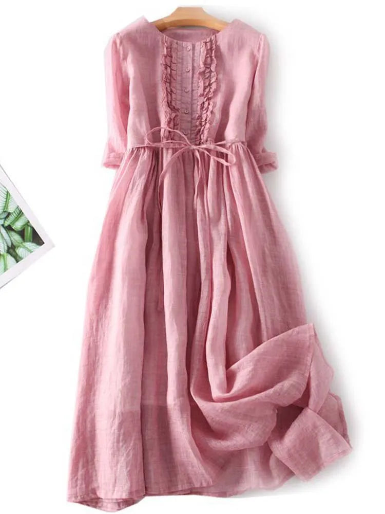 MAIRA I RETRO DAMENKLEID MIT BINDEGÜRTEL