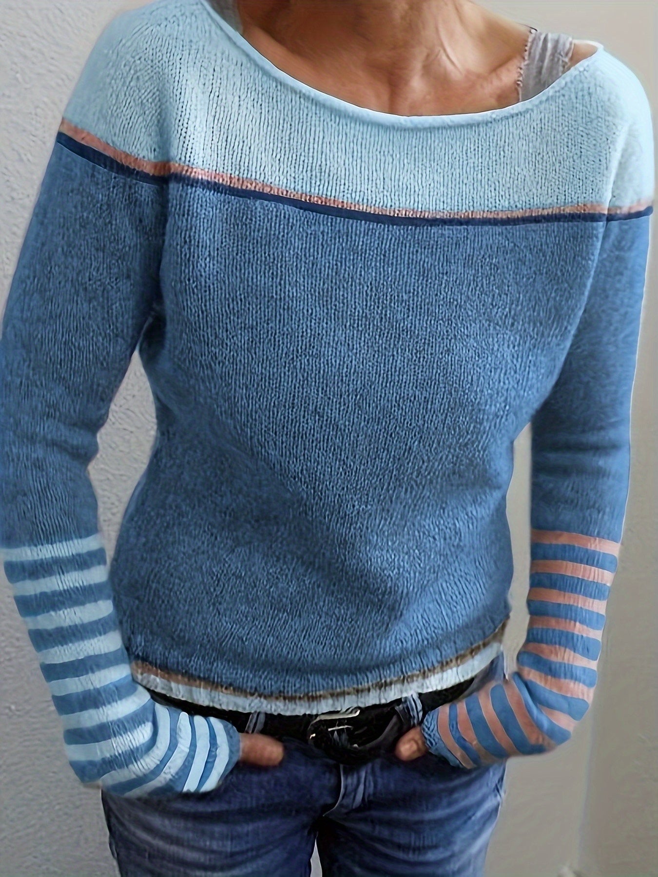 Katharina - Langärmliger gestreifter Pullover