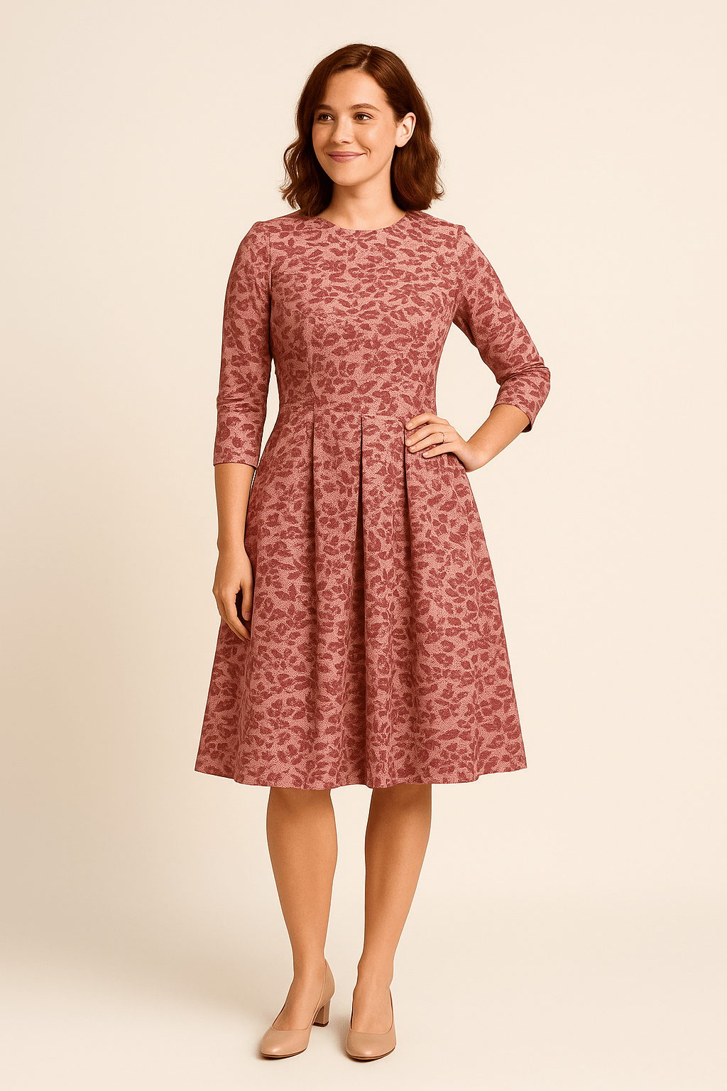 Malie Damen A-Linien Kleid - Blumenmuster Eleganter Stil