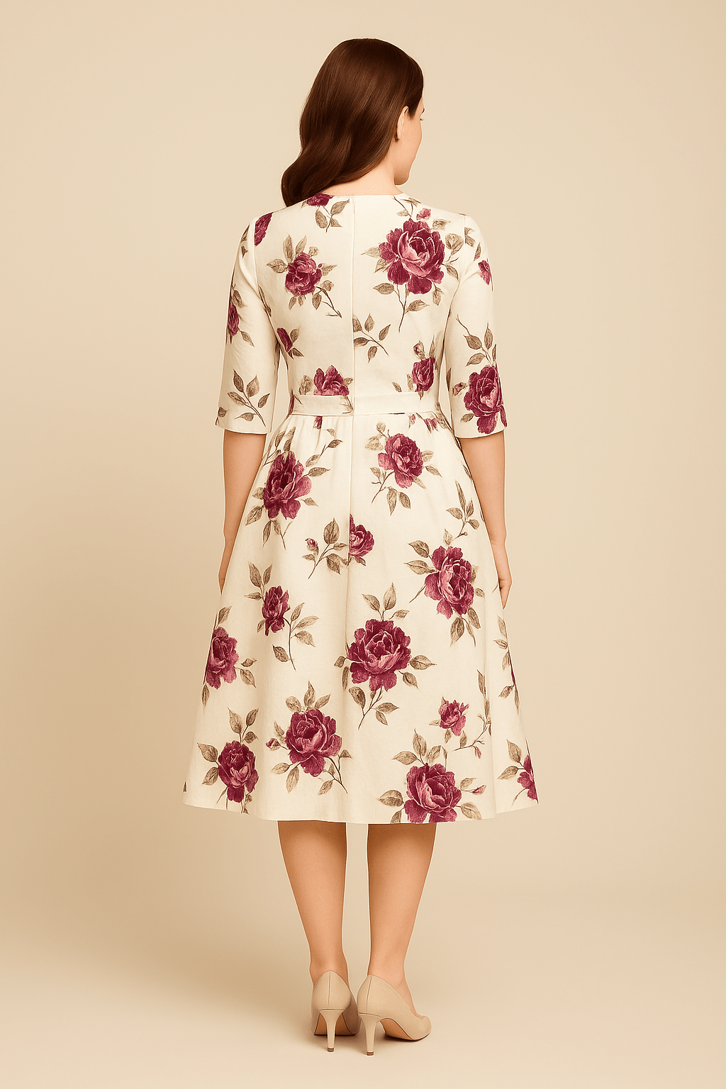 Malie Damen A-Linien Kleid - Blumenmuster Eleganter Stil