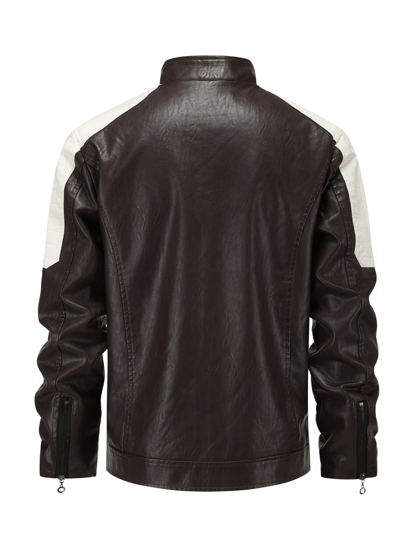 Herren Fashion Color Block Motorradjacke