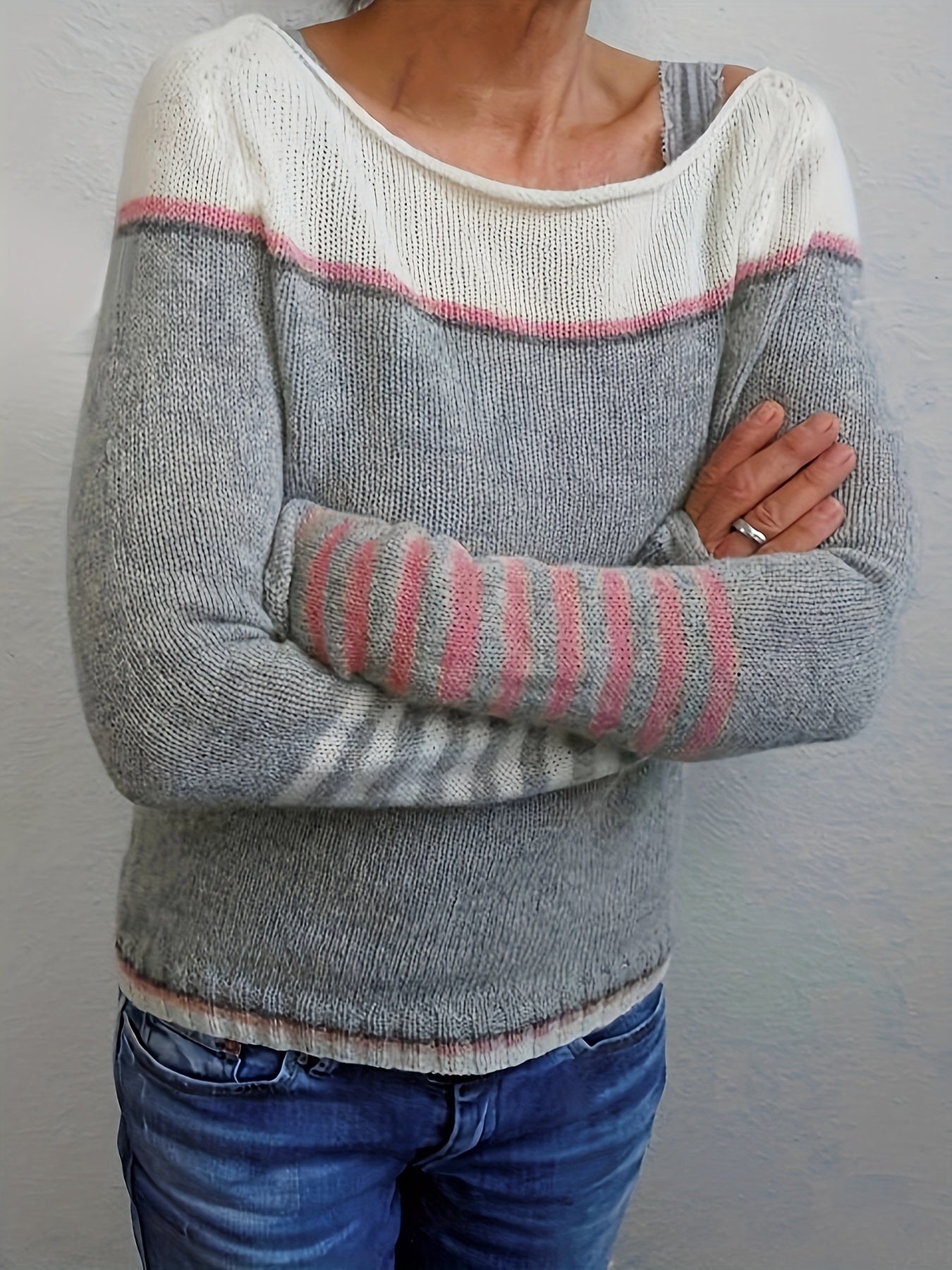 Katharina - Langärmliger gestreifter Pullover