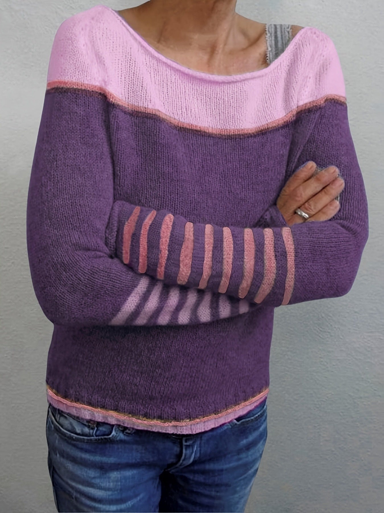 Katharina - Langärmliger gestreifter Pullover