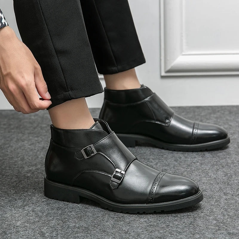 Parker | Kunstleder Doppel-Monk-strap Stiefel