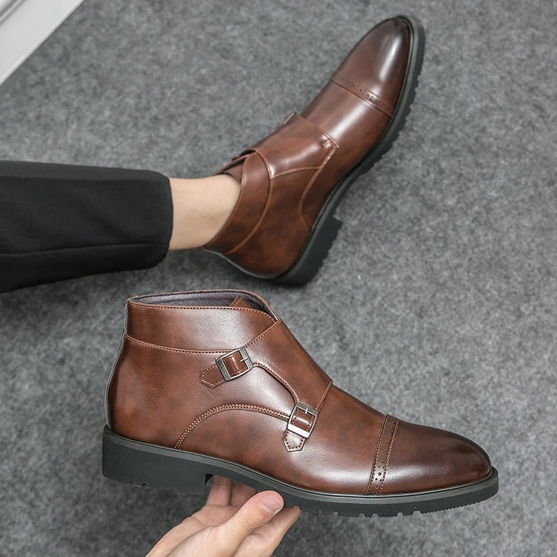 Parker | Kunstleder Doppel-Monk-strap Stiefel