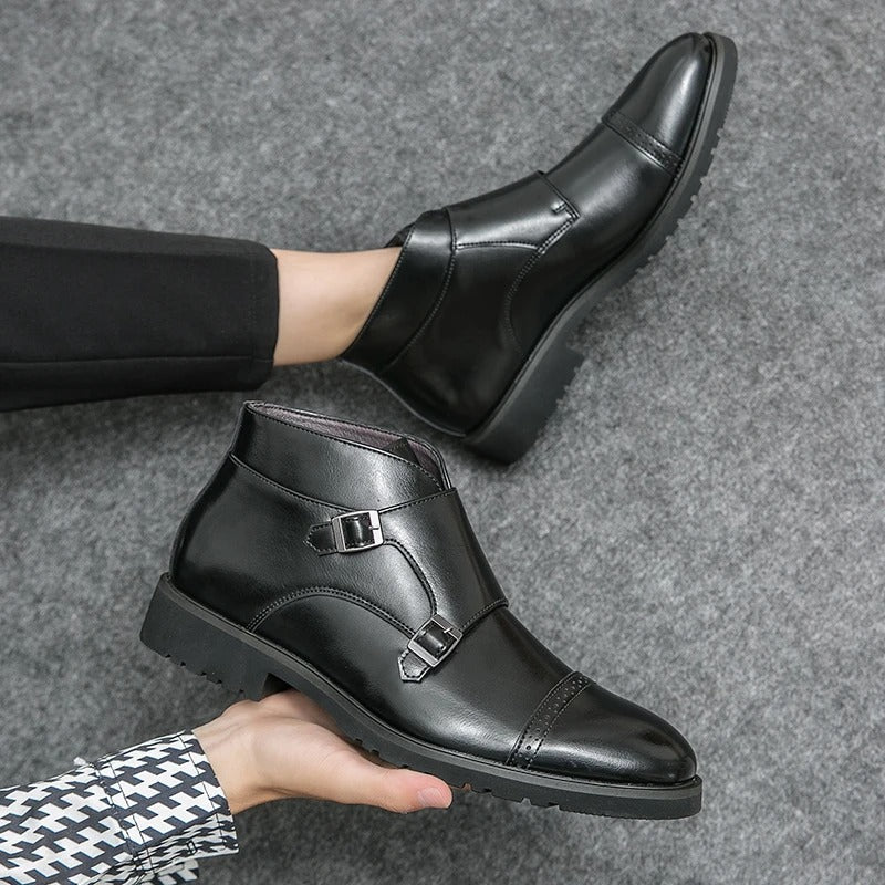 Parker | Kunstleder Doppel-Monk-strap Stiefel