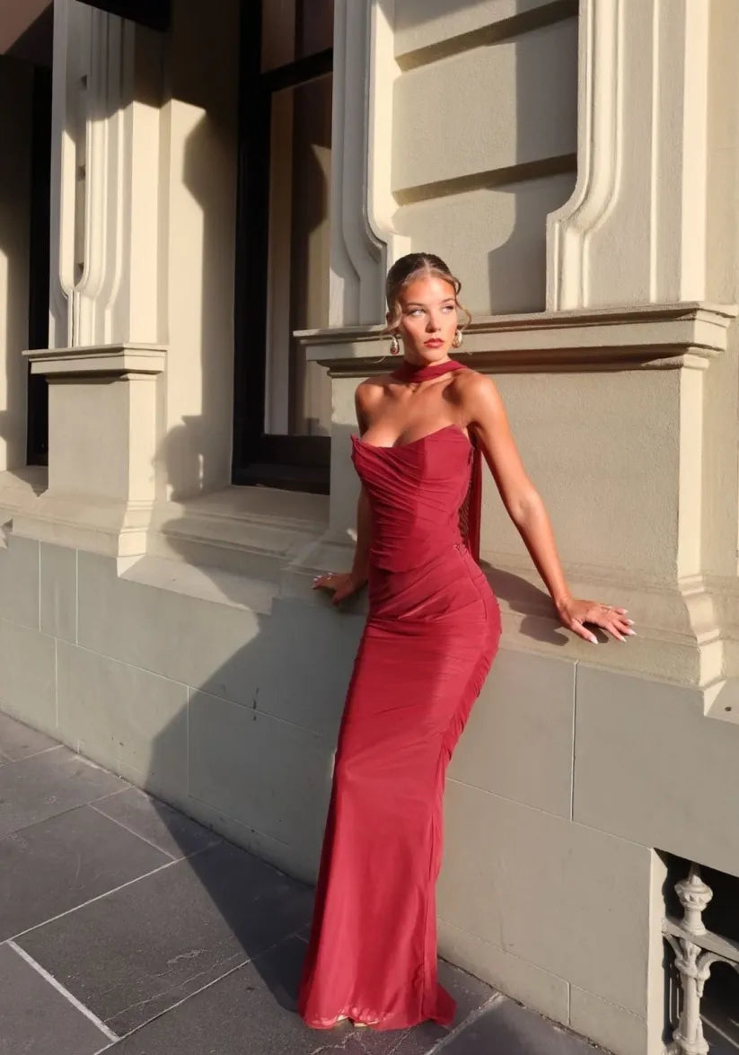 Aniyah | Strapless Bodycon Maxi Kleid
