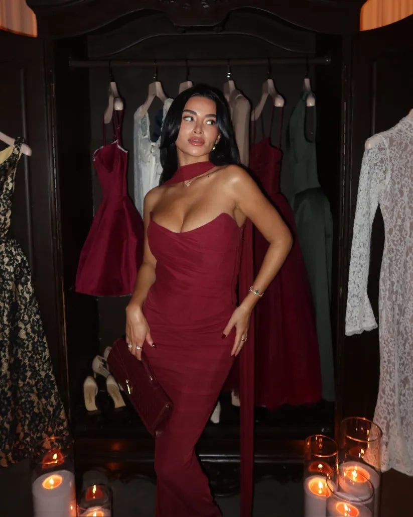 Aniyah | Strapless Bodycon Maxi Kleid