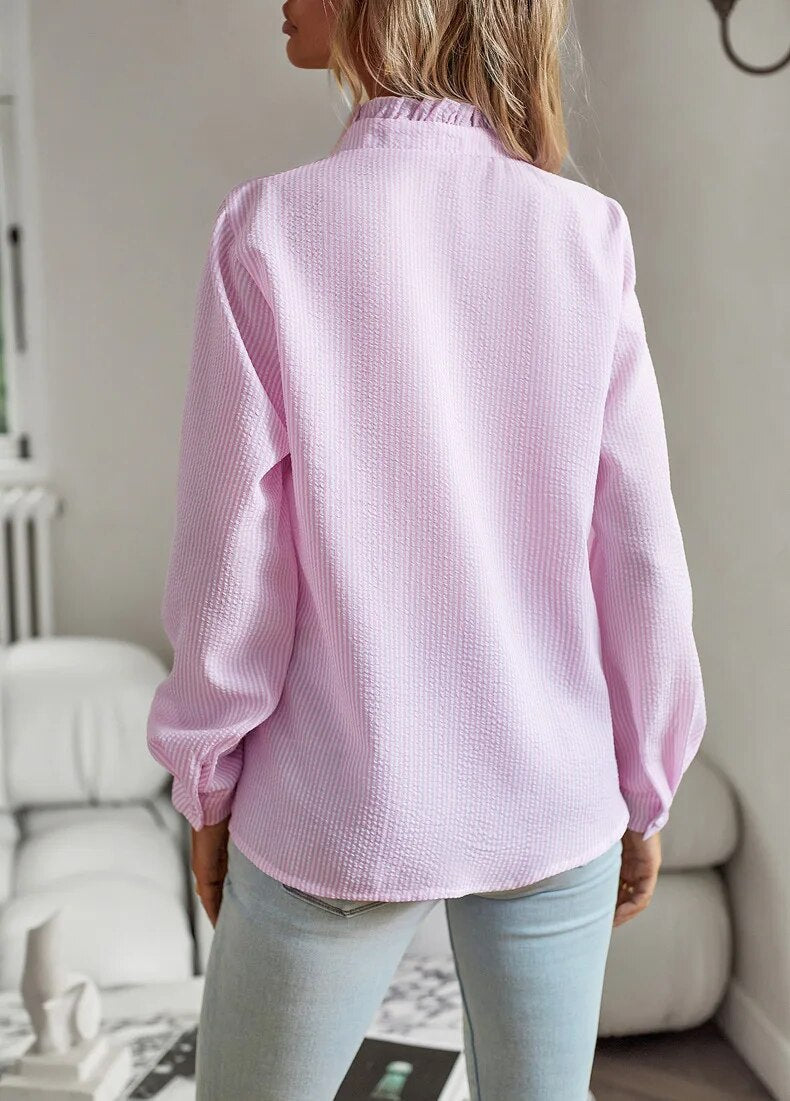 AGNETE I ELEGANTE LANGARM-BLUSE